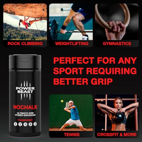 NOCHALK, Liquid Chalk Replacement, Non Sticky Grip Enhancer, Dry Hands, Transparent, Anti-Slip Solution, Dry Grip for Tennis, Golf, Pole Dancing, Gaming, and All Sports, 0.35 Oz.