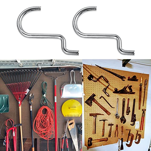 dophee 10Pcs Metal Pegboard Hook Tool Storage Organizer Hooks, 1.38"x1.22" | Wall Display Hammer Punches Scissors Tool Organizer Pegboard Garage Shop Storage Plier Holder Jewelry Hanger Peg Hook