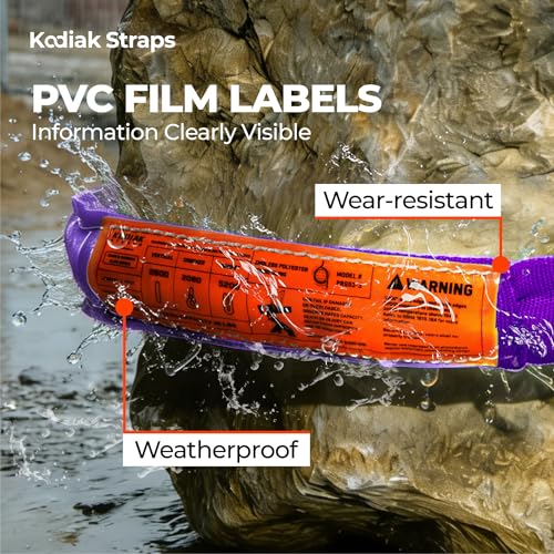 Endless Round Sling Lifting Strap- 3 Feet x 2600 lbs Vertical Capacity - Polyester Lifting Sling Strap, Heavy Duty for Rigging Moving Towing Hoisting- (1Pack)- Kodiak Straps - color: PURPLE, size: 2600LBS x 3FT