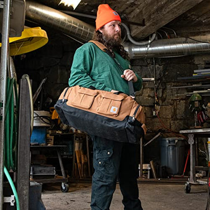 Carhartt Utility Duffel, Heavy-Duty Gear Bag for Jobsite, Gym, & Travel - color: Carhartt Brown