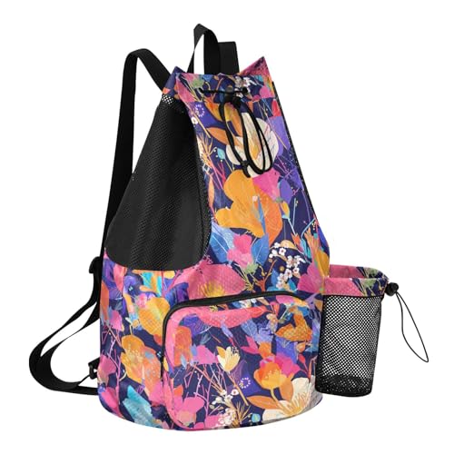 Drawstring Bags For Men Women Climbing Gym Bag With Water Bottle Pocket Waterproof