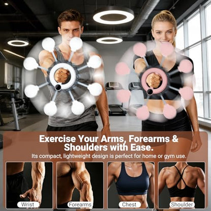 Arm Workout Equipment, 360° Shoulder Reliever Ball Swing, Upper Body Workout Equipment Rotating Cordless Battle Rope Arm Trainer for Forearm, Chest, Shoulder & Wrist Strength for Men & Women - Pink - style: Pink