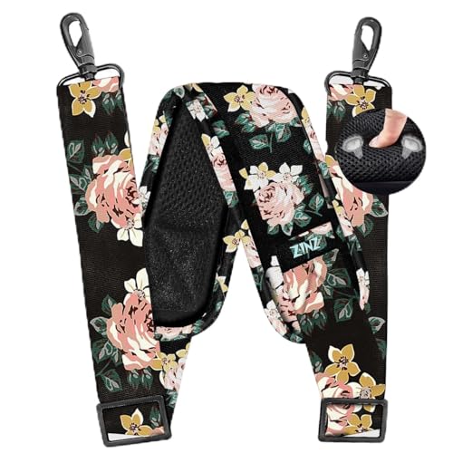 ZINZ 79 inch Shoulder Strap, Extra-thick Fixed Cushion Pad and Dual Clasps Universal Replacement Strap with Metal Swivel Hooks for Laptop Bags, Luggage Bags, Camera, Crossbody (200cm,Dark Rose) - color: Dark Rose