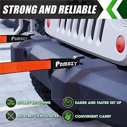 2”x3FT & 2”x7FT Sturdy Lift Sling Strap, 18800lbs Heavy Duty Web Sling-4PCS | Eye-Eye Nylon Strap for Hoist, 2-Ply Polyester Rigging Straps, Tree Saver Recovery Straps Web Sling Winch