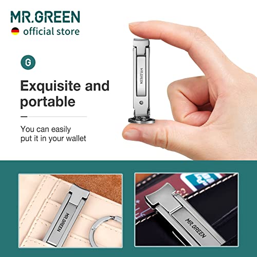 MR.GREEN Collapsible Nail Clippers Small and Thin Portable Travel Nail Scissors Cutter Stainless Steel Manicure Tools with Nail Files (Orange Leather Case+ Iron Box) Multicoloured - size: Orange Leather Case + Iron Box