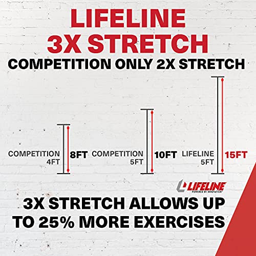 Lifeline Variable Resistance Trainer Kit with Adjustable Resistance Level Bands for More Workout Options - Includes Triple Grip Handles, Door Anchor, Three 5ft Exercise Tubes and Carry Bag - style: 60 lbs
