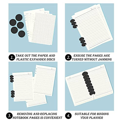 12-Piece 2-Inch Discbound Expansion Discs and Binder Rings - Large Black Plastic Book Binding Discs for DIY Notebooks and Scrapbooking Supplies