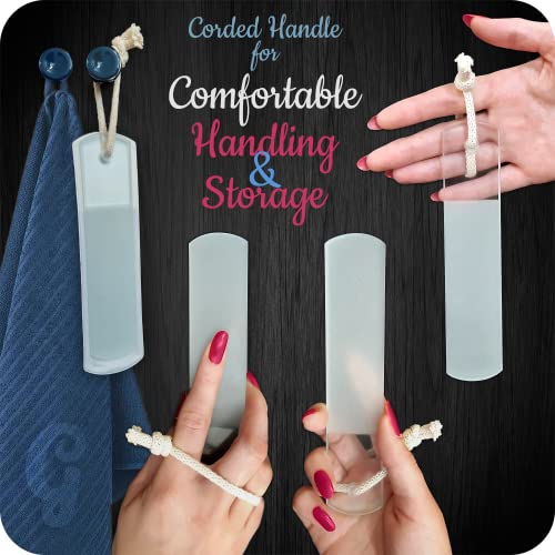Genuine Czech Glass Foot File - Two-Sided Different Grit Surface, Gentle Callus Remover, Pedicure & Spa Rough Skin Scrubber, Professional Toenail and Heels Care, EU Quality, Large Size - color: Large - Lemon Green
