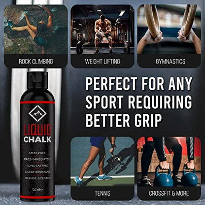 SURVIVOR Liquid Chalk for Rock Climbing, Weight Lifting, Gymnastics - Liquid Grip for Workout Training - Climbing Chalk & Lifting Chalk for Weightlifting - Liquid Gym Chalk - size: 150ML