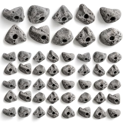 50 PCS Rock Climbing Holds for Rock Climbing Wall Made in USA | For Rock Climbing Wall Bolt On Climbing Holds - Mutil Size Not Includes Mounting Hardware - color: 50pcs Natural Gray