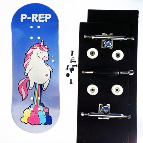 P-REP V2 Pro Performance Complete Wooden Fingerboard kit with Urethane Wheels and Bushings 34mm - Smell the Rainbow - color: Smell the Rainbow