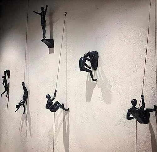 Set Of 2 Climbing Man Wall Art Decor Rock Climbing Men Figures Wall Hanging Design Gifts 3D Wall Art Outdoor Mountain Decoration Signage Cool Man Cave Stuff Wall Walking Western Sculpture