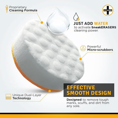 SneakERASERS Instant Sneaker Cleaner, Premium Shoe Cleaning Kit for Sneakers, Dual-Sided Sponges, Effective for Tennis Shoes & Women Men Sneakers, Gentle Rub Design (10 Pack) - style: 10 Pack