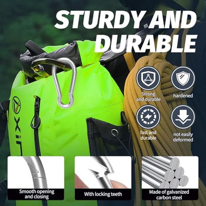 Heavy Duty Spring Snap Hook Carabiners, Galvanized Steel Quick Links, Spring Clips in Black & Silver, Multiple Sizes: 1.6Inch/2Inch/2.4Inch/3Inch/4Inch, for Swing Hammock Camping Keychain Outdoor - size: M10-10PCS, style: Silver