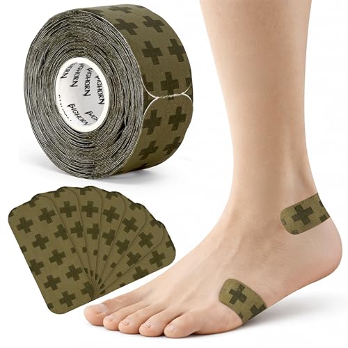 Bighorn Athletics Blister Prevention Tape, 67 Strips, 1-Pk, Military Green | Waterproof strips protect fingers & feet from blisters during golf, hiking & bowling. Flexible, skin-friendly & stays on. - color: Military Green+, size: 1-Pack