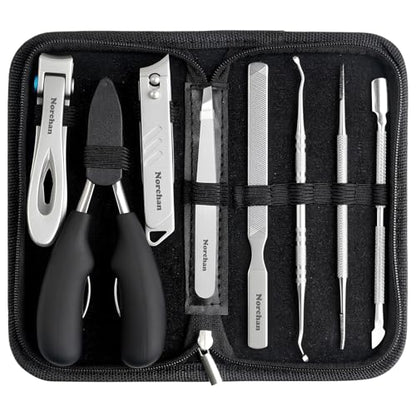 Heavy Duty Toenail Clipper Set for Seniors with Case | 8 in 1,Precision Sharp Blades,Great for Home and Travel