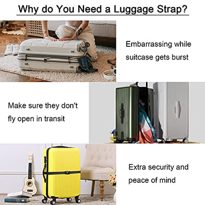 Wisdompro Luggage Strap, 2 Pack Heavy Duty Utility Straps - 48 inch, Black | Lashing Straps with Quick Release Buckle, Adjustable Nylon Belt for Backpacking, Sleeping Bag Compression, Camping, Hiking - color: Black, size: 48 inches