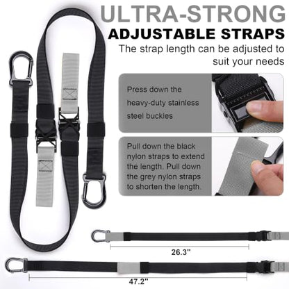 Home Resistance Training Kit | Full-Body Workout with Suspension Trainer Straps, Door Anchor, Handles, and Carrying Bag | Complete Home Gym Equipment - color: Grey