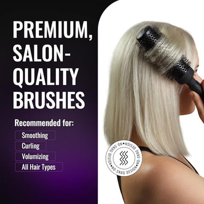 ERGO Ceramic Ionic Round Brush for Blow Out - Salon Quality Hair Brushes for Women - Roller Brush for Blow Drying, Wet and Dry Hair Styling, Volumizing Hair Care - ER53: 2" - size: XL - 2 Inch