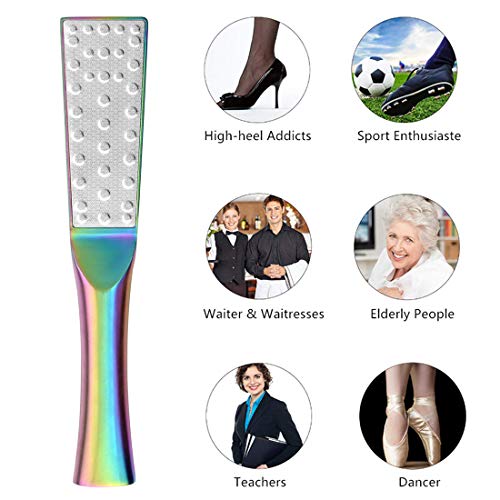 2 Pack Pedicure Foot File Callus Remover, Double-Sided Scrubs Stainless Steel Foot Rasp Professional Dead Skin Callus Accessories for Wet and Dry Feet - size: 2