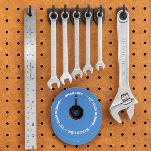 ROCKLER Hang-Tight Pegboard C Hooks for Hanging Tools - Secure Hold Heavy Duty Pegboard Hooks w/Locking Design - Ideal Wall & Shelf Organizers to Provide A Snug Fit On Both Steel & Hardboard Panels