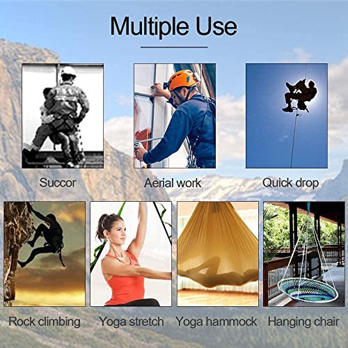 NRC&XRC Aerial Yoga Hammock Daisy Chain, 22kN Adjustable Strap With Loops, Climbing Strap Nylon Sling, No Stretch (150mm) - color: blue