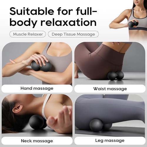 Peanut Massage Ball for Myofascial Release & Plantar Fasciitis Pain Relief | Hard lacrosse ball for deep tissue, yoga, acupoint pressure, trigger point and muscle relaxer therapy - color: Black-single Pack