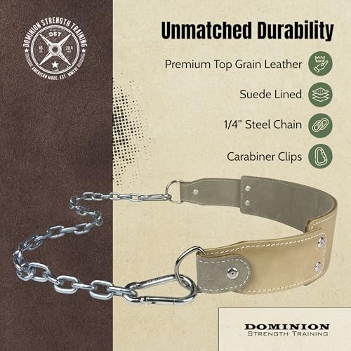 Heavy-Duty Leather Dip Belt with Steel Chain - Ultimate Accessory for Weighted Pullups, Dips, and Progressive Overload - color: Gray Suede