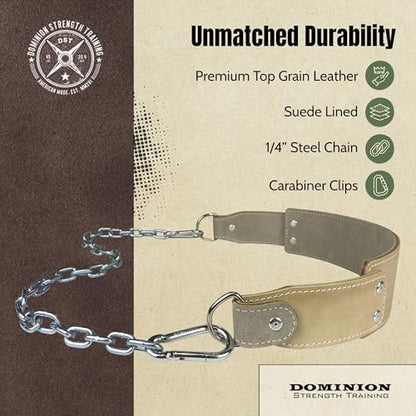 Heavy-Duty Leather Dip Belt with Steel Chain - Ultimate Accessory for Weighted Pullups, Dips, and Progressive Overload - color: Gray Suede
