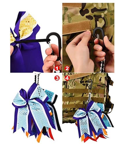 10 Inch Handmade Cheer Bows Holder 2 Pcs for Cheerleading Teen Girls High School - color: Multicolor