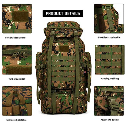 Hiking Backpack for Men 70L/100L Camping Backpack Military Rucksack Molle 3 Days Assault Pack for Climbing | Camping Backpack - color: 70l-jungle
