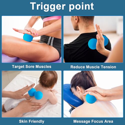 Aegero Peanut Massage Ball-Double Lacrosse Massage Ball, Mobility Ball for Myofascial Release,Yoga Therapy,Trigger Point Therapy,Muscle Knots and Acupoint Massage (Pink Firm Ball) - color: Pink