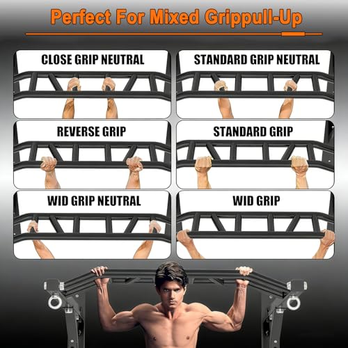 Heavy Duty Wall Mounted Pull Up Bar – Multi-Grip Pull Up Bar Ceiling Mount/Ceiling Mount Pullup bar/Chin Up Bar for Home Gym Workout Standards - color: Standards