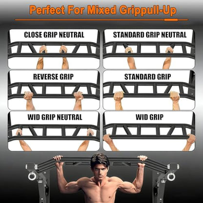 Heavy Duty Wall Mounted Pull Up Bar – Multi-Grip Pull Up Bar Ceiling Mount/Ceiling Mount Pullup bar/Chin Up Bar for Home Gym Workout Standards - color: Standards