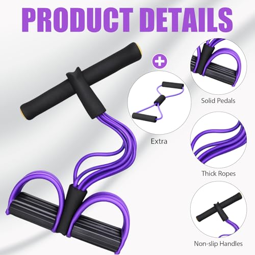Pedal Resistance Band, 6 Tube Foot Pedal and Handles Resistance Bands Set, Multifunction Pull Up Assistance Bands for Full-Body Strength Training, Home Gym and Travel Workout Equipment