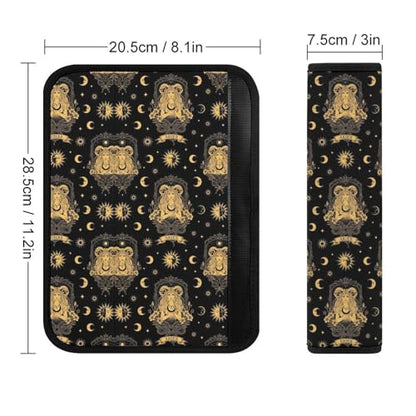 2 Pack Witchy Gothic Tarot Moon Constellation Aries Zodiac Car Seat Straps Shoulder Pads Universal Fit Neck Strap Covers for Adults and Children, All Vehicles, Pressure Relief - color: Pattern 1239