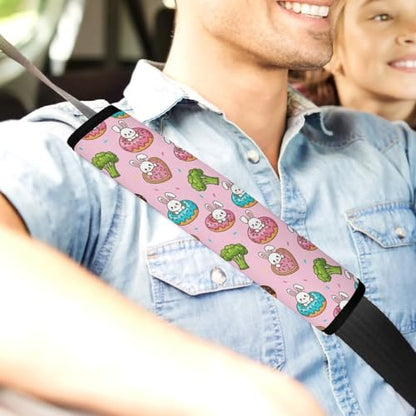 2 Pack Cute Bunny Donut Car Seat Belt Pad Soft Padded Seat Belt Cushion for Child, Stroller Pushchair High Chair, Shock Absorption - color: Pattern 823