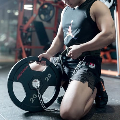 Weighted Dip Belt for Weight Lifting - 46" Pull Up Belt With Chain & Loading Straps - color: Green