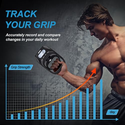Handeful Digital Grip Strength Tester, 397 lb Hand Dynamometer, Black | 397 lb Capacity; 0.2 lb Increments; 19 Memory Records; Adjustable Handle; Memory Tracking; For Sport and Rehab