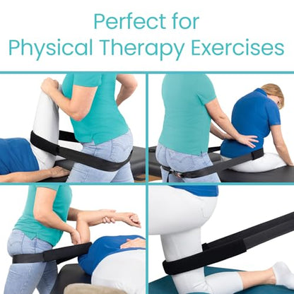 Vive Mobilization Belt for Physical Therapy with Buckle - Manual Traction Stretching Band - PT Traction Strap Belt for Stretching, Mobility, Massages & Exercise