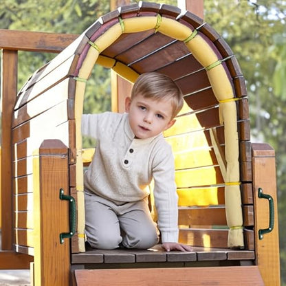 4 Luminous Safety Playground Handles, Swing Set Kids Safety Hand Grips for Playset, Climbing Frame, Play House, Playroom Ladder, Door, Bunk Bed (Green) - color: Green