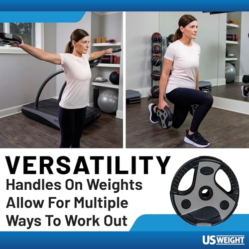 US Weight Weight Set for Home Gym - Barbell, Curl Bar or Multi-Use Options - Various Weight Options - size: 54LB, style: Barbell