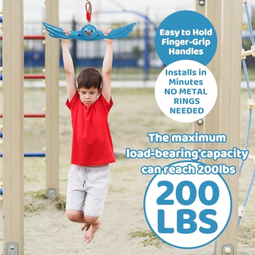 Ninja Twist Swing-360 Degree Handle Rotation Promotes Sensory Development, Arm Strength,Swingset Accessories Outdoor-Swing Spins Set (Blue) - color: Sky Blue