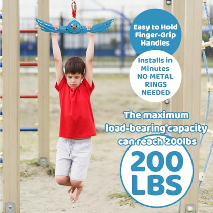 Ninja Twist Swing-360 Degree Handle Rotation Promotes Sensory Development, Arm Strength,Swingset Accessories Outdoor-Swing Spins Set (Blue) - color: Sky Blue