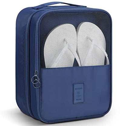 Mossio Shoe Bag Holds 3 Pair of Shoes for Travel and Daily Use Storage Pouch - color: Dark Blue