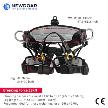 NewDoar Climbing Harness, Mountaineering Rock Climbing Harness, Half Body Harness for Rappelling Fire Rescuing Tree Climbing - color: Tree Climbing