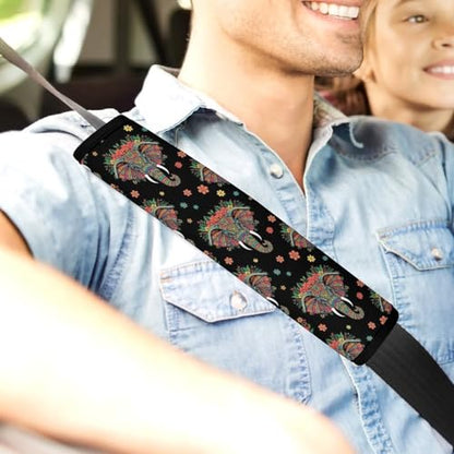 2 Piece Universal Fit Seat Belt Cover for Adult Use, Most Cars, Colorful Mandala Elephant Seat Belt Covers Cushion, Shock Absorption - color: Pattern 564
