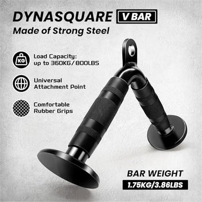 Cable Machine Attachments Combo, Heavy Duty Solid Steel LAT Pulldown Attachments with Exercise Handles & Ankle Straps, Home Gym Machine Accessories