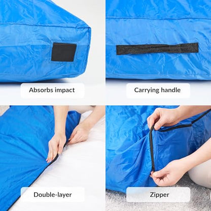 Crash Pad for Kids Sensory | Big 5Ft x 5Ft, 3Ft x 4Ft, 3Ft x 3Ft Or 2Ft x 2Ft | Autism Sensory Crash Mat for Jumping Play | Crashpad | Soft Foam Landing Pad | Giant Mat Pillow | Climbing, Gymnastics - size: Big