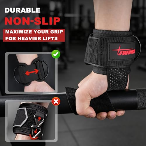 Lifting Straps With D Ring for Weightlifting, Cable Machine, Comfortable Wrist Brace Enhanced Grip for Gym Wrist Straps for Men Woman - size: L